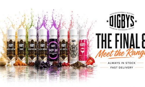 Digby's Juices core range, the Final 8 handmade shortfill e-liquids: Mum's Custard, DMC, Moriya's Mix, Black Moriya, Black Sun, Dr Jekyll, Inca Gold Reserve and Strawberries & Cream